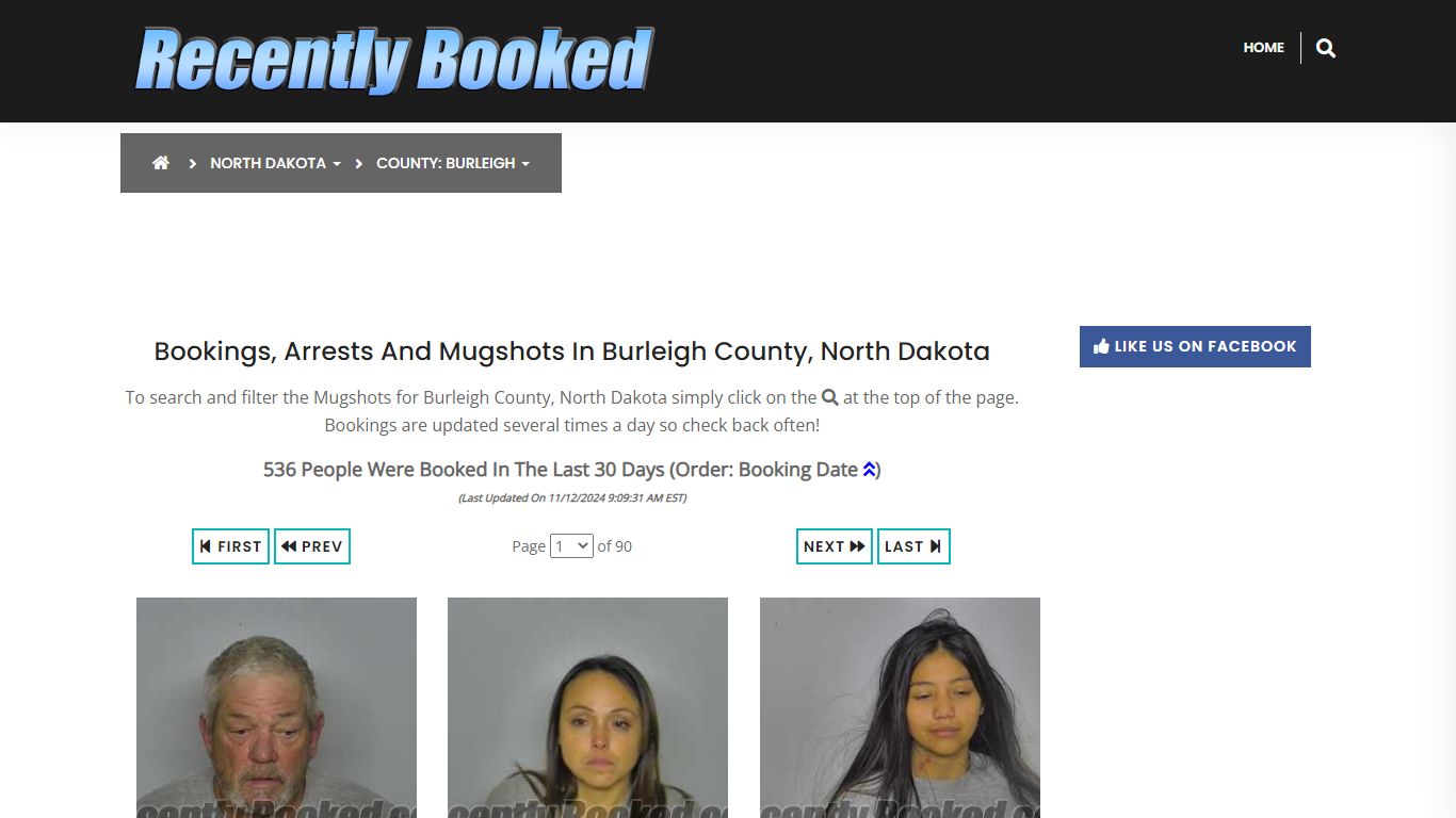 Bookings, Arrests and Mugshots in Burleigh County, North Dakota